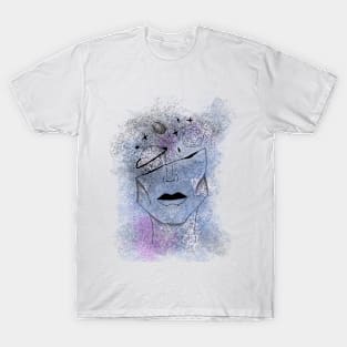 Girl with planets and space T-Shirt